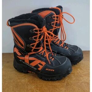 FXR X-Cross Racing Boots Black & Orange Neon Mens Sz 7‎ Women's Sz 9